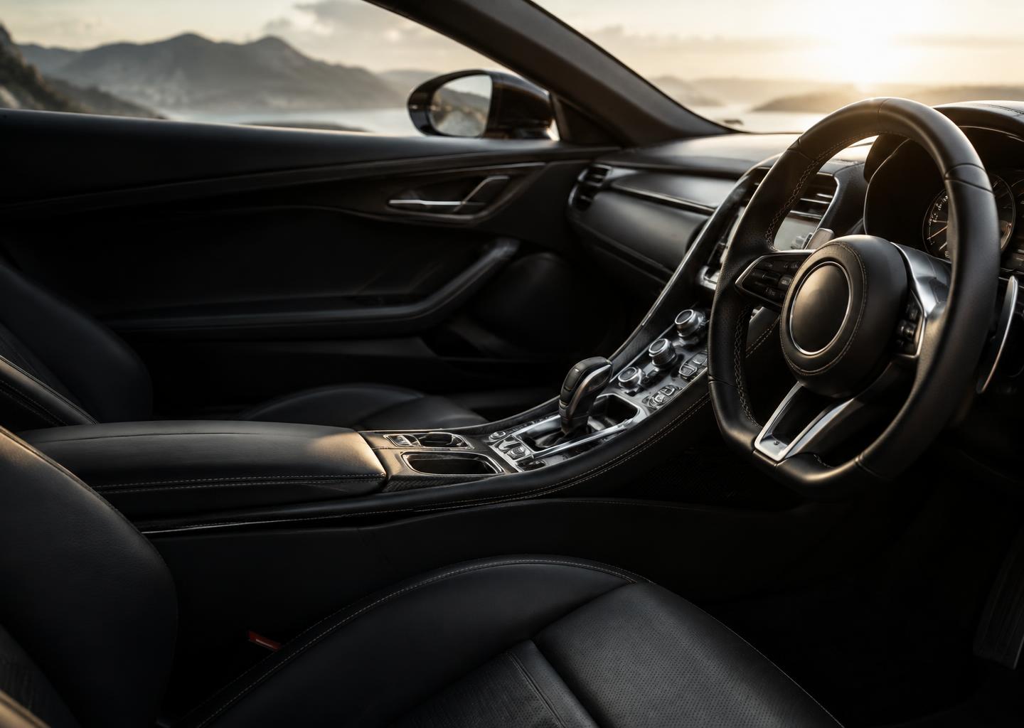 Habitacle d’une voiture premium face à la côte
